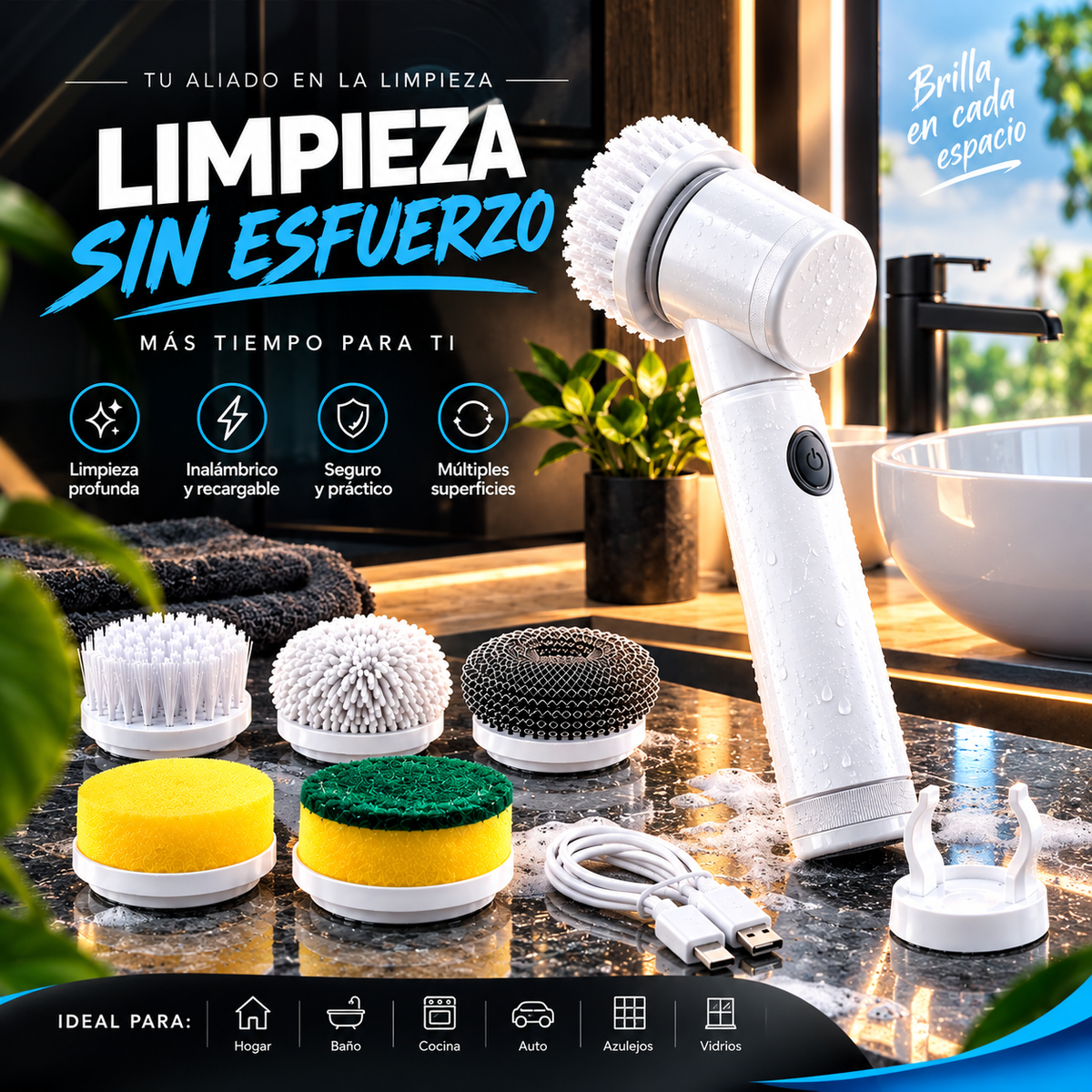 cepillo eléctrico multi funcional